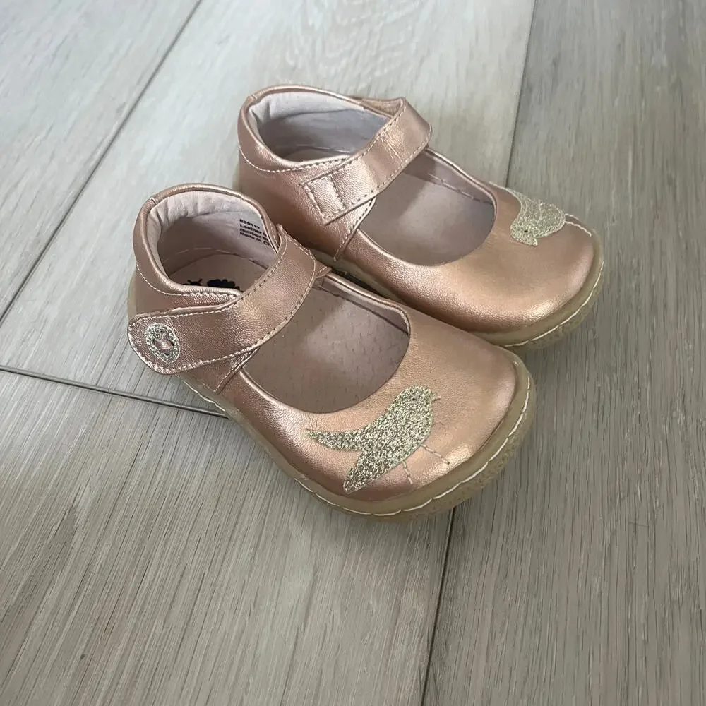 Livie & Luca Pio Pio Mary Jane Baby Toddler 6 Bird Rose Gold Copper Sneaker Shoe